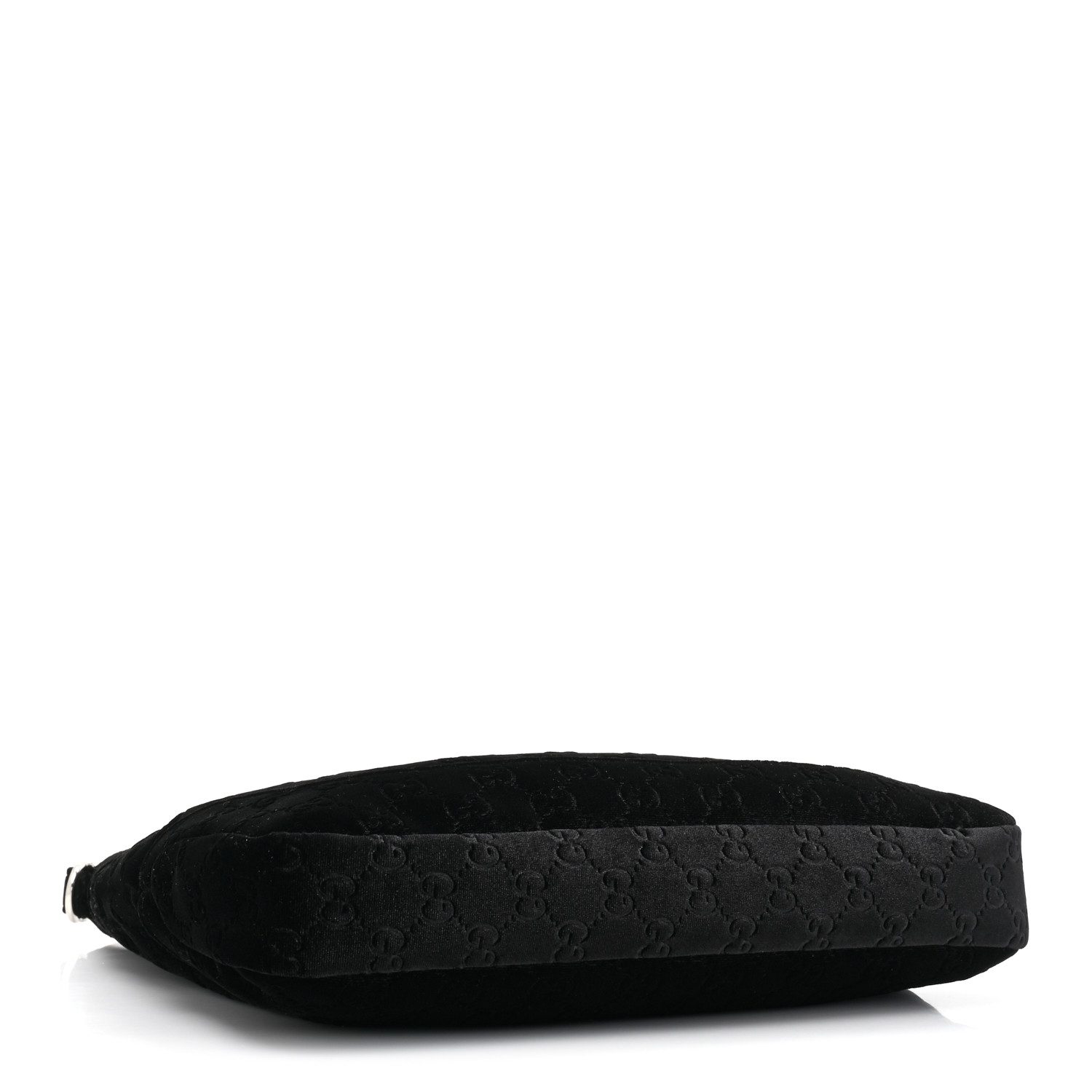 Bottom view of the black velvet Small Jackie 1961 Hobo featuring the GG monogram