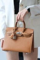 Herme$ Birkin 25 Togo Brown 1:1 Mirror Quality Handbag