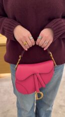 D!0r Mini Saddle Bag Pink Mirror Quality ShoulderBag