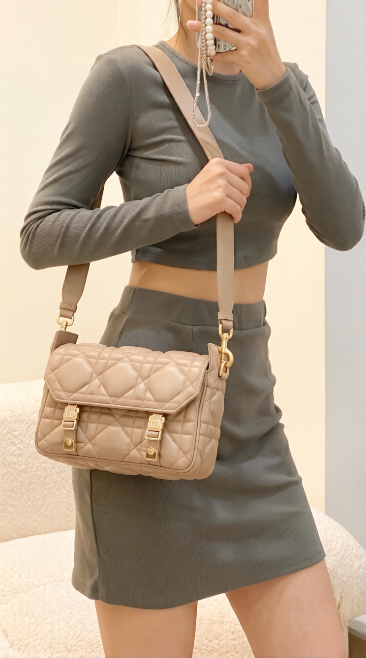D!0r Small Diorcamp Messenger Bag Sand Replica ShoulderBag