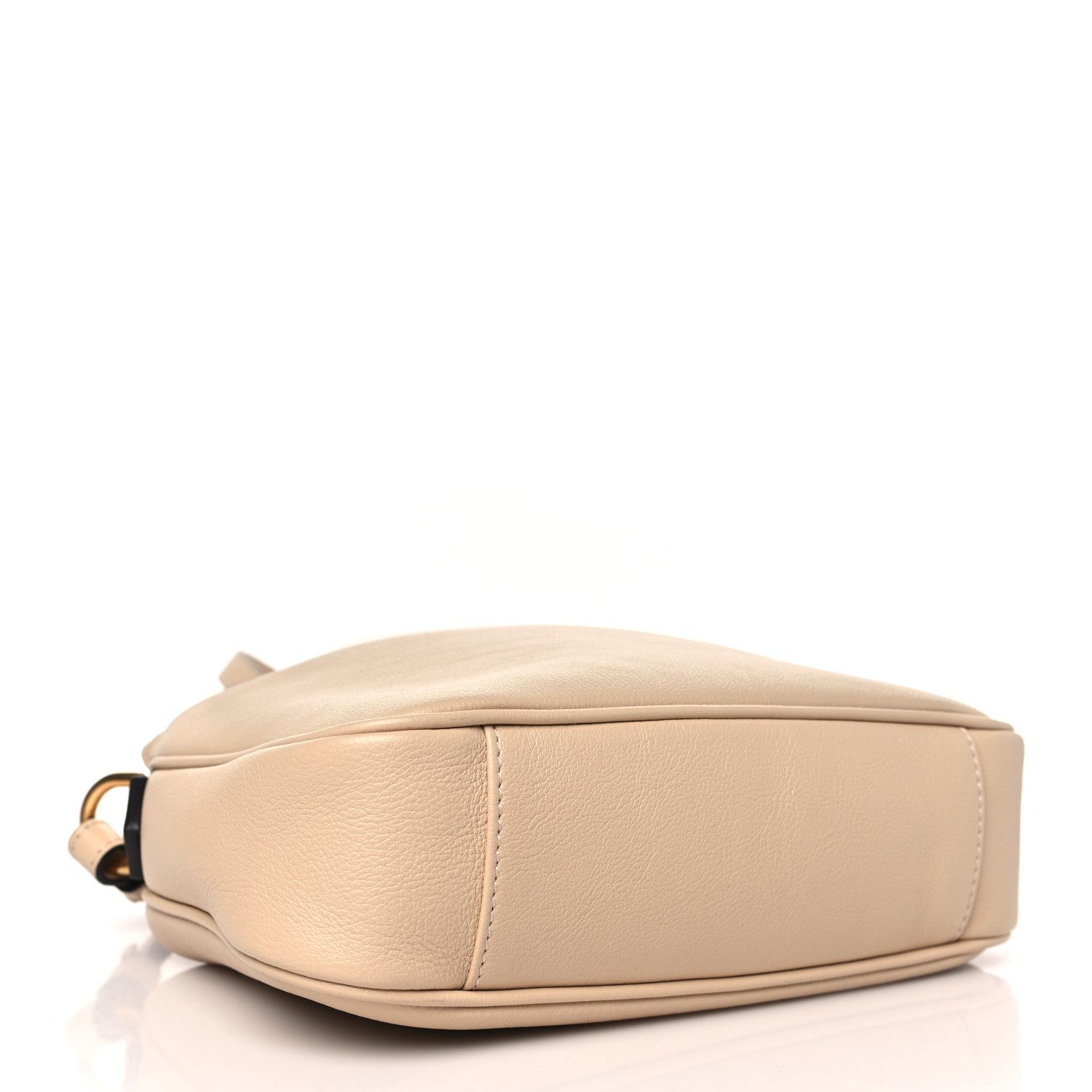 Bottom view of the light beige Gucc! Small Diana Shoulder Bag