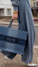 D!0r Large Book Tote Blue Denim Superfake Handbag