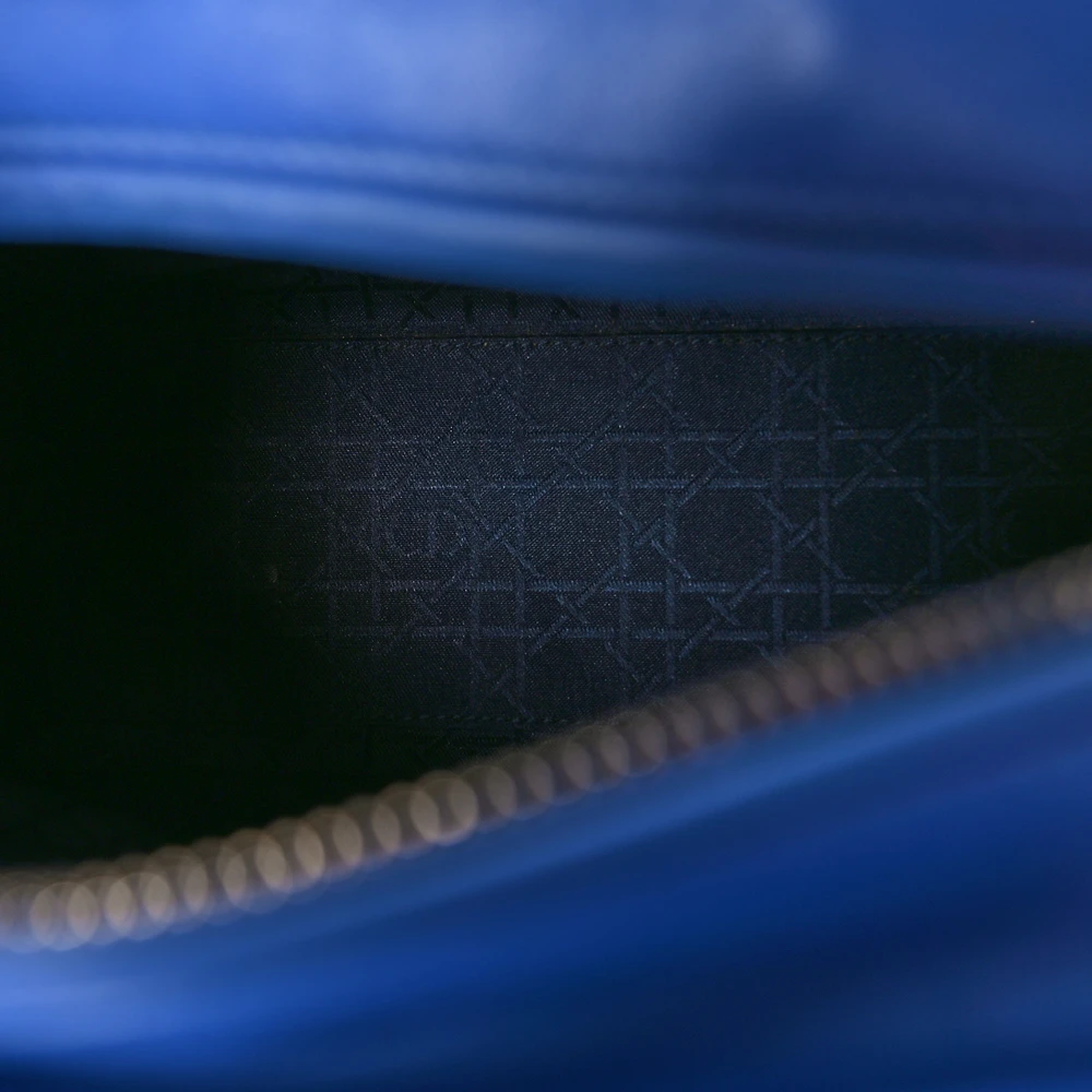 Interior view of the horizon blue D!0r inspired Medium Lady D!0r Bag with its spacious compartment