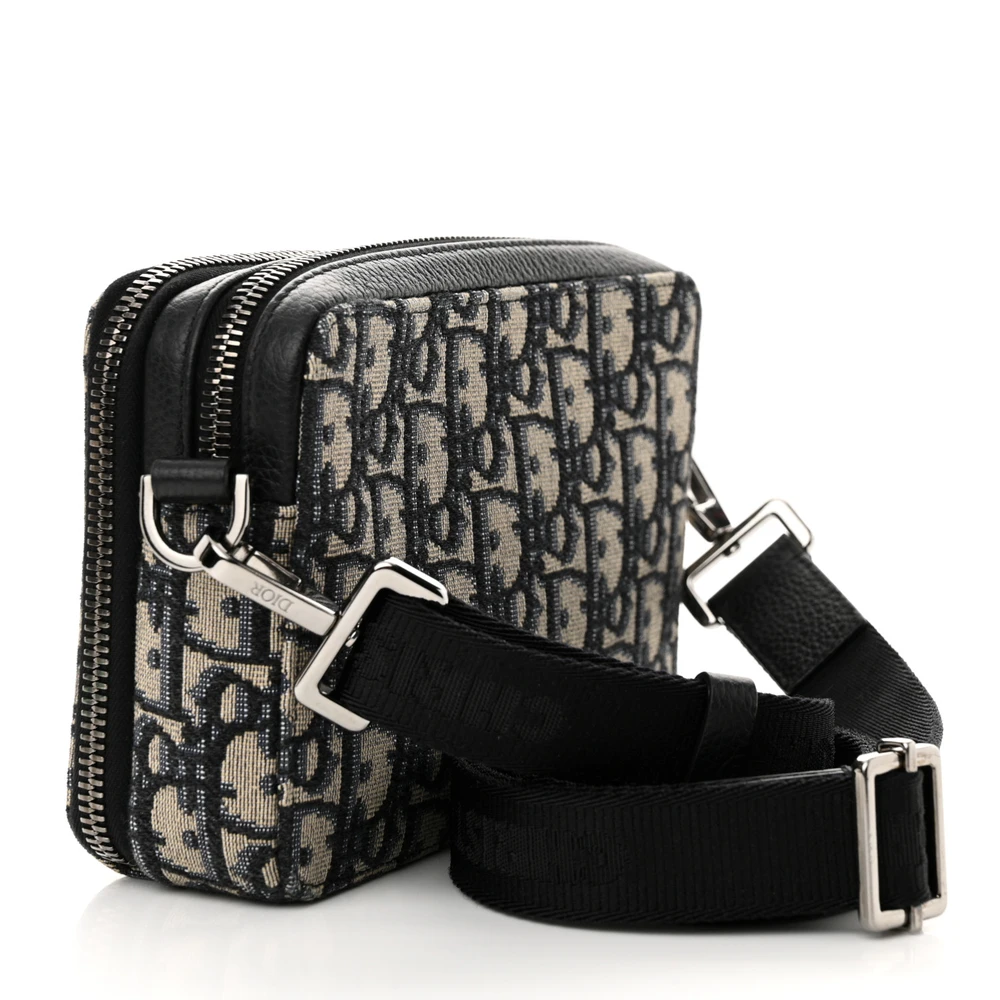 Back view of the charcoal D!0r x Kenny Scharf Crossbody Bag with colourful embroidered patches