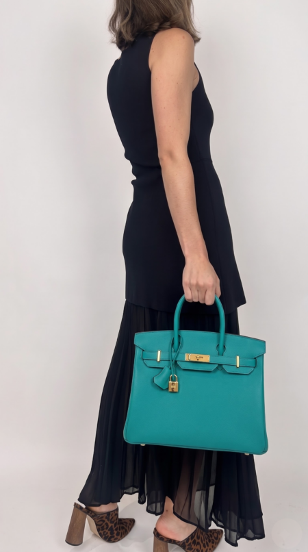 Herme$ Epsom Birkin 30 Bleu Paon Superclone HandBag