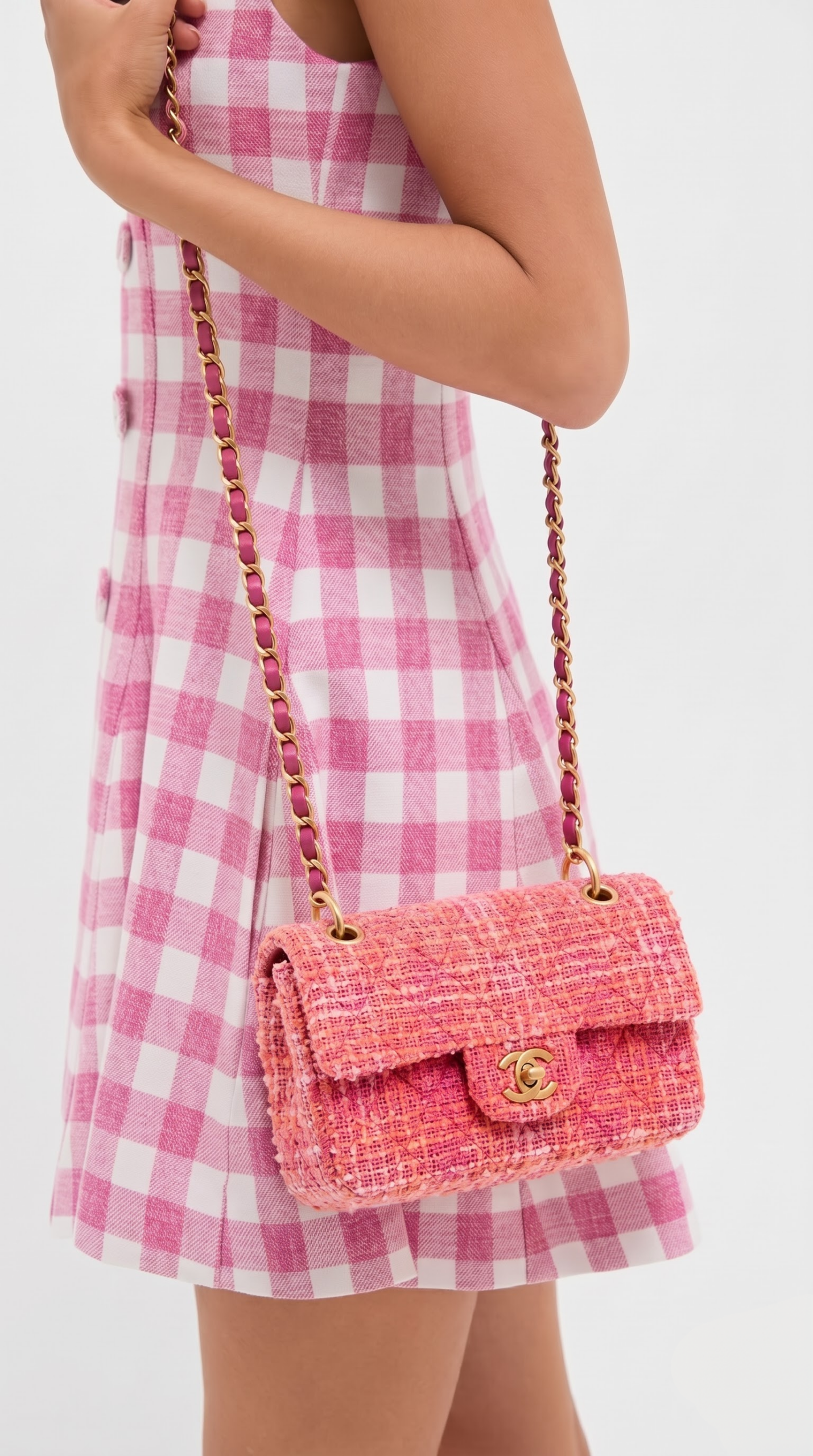 Ch@nel Mini Tweed Flap Pink Superfake ShoulderBag