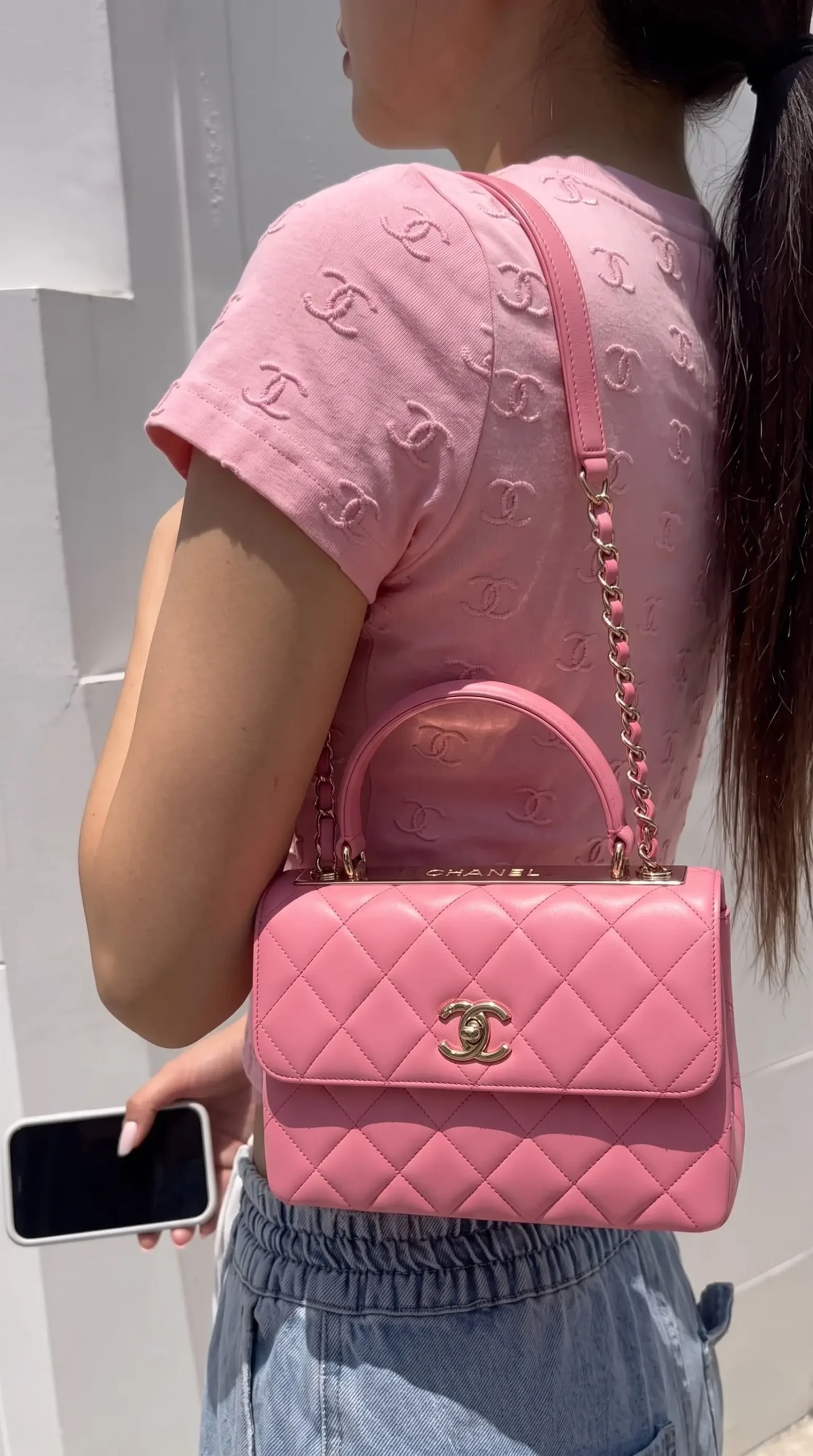 Ch@nel Trendy CC Flap Pink Replica Shoulder Bags