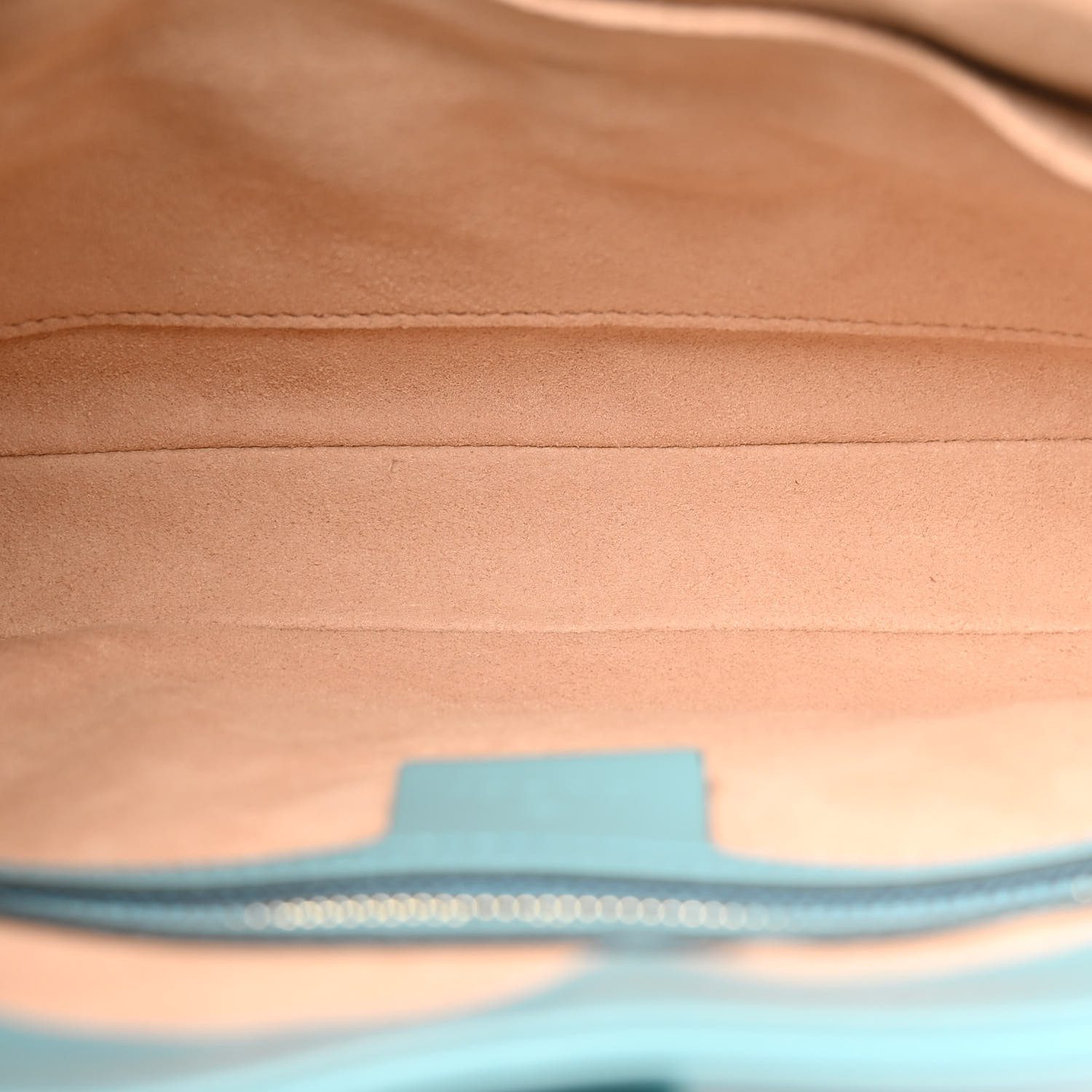 Interior view of the dusty azure calfskin Small Jackie 1961 Hobo with organised storage