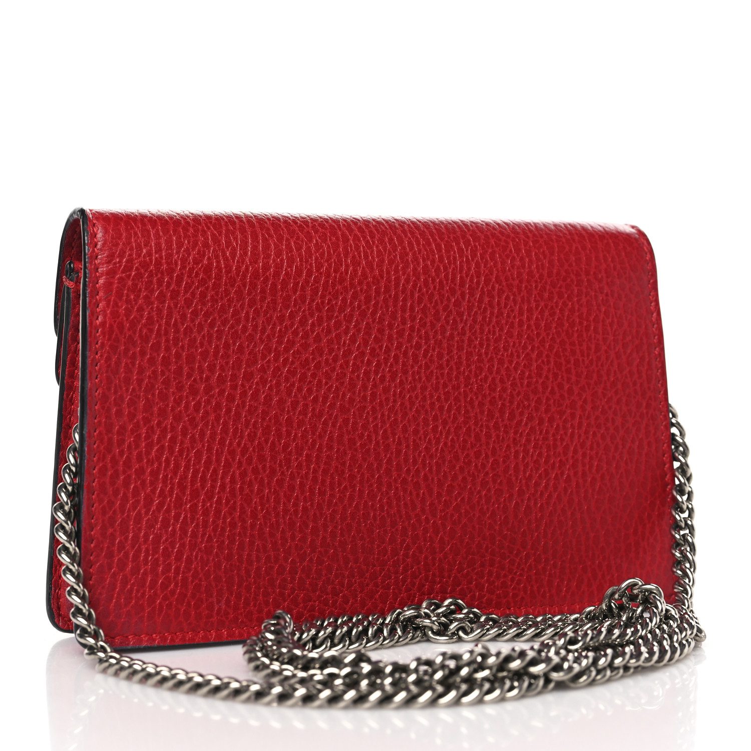 Back view of the hibiscus red Gucc! Super Mini Dionysus Shoulder Bag