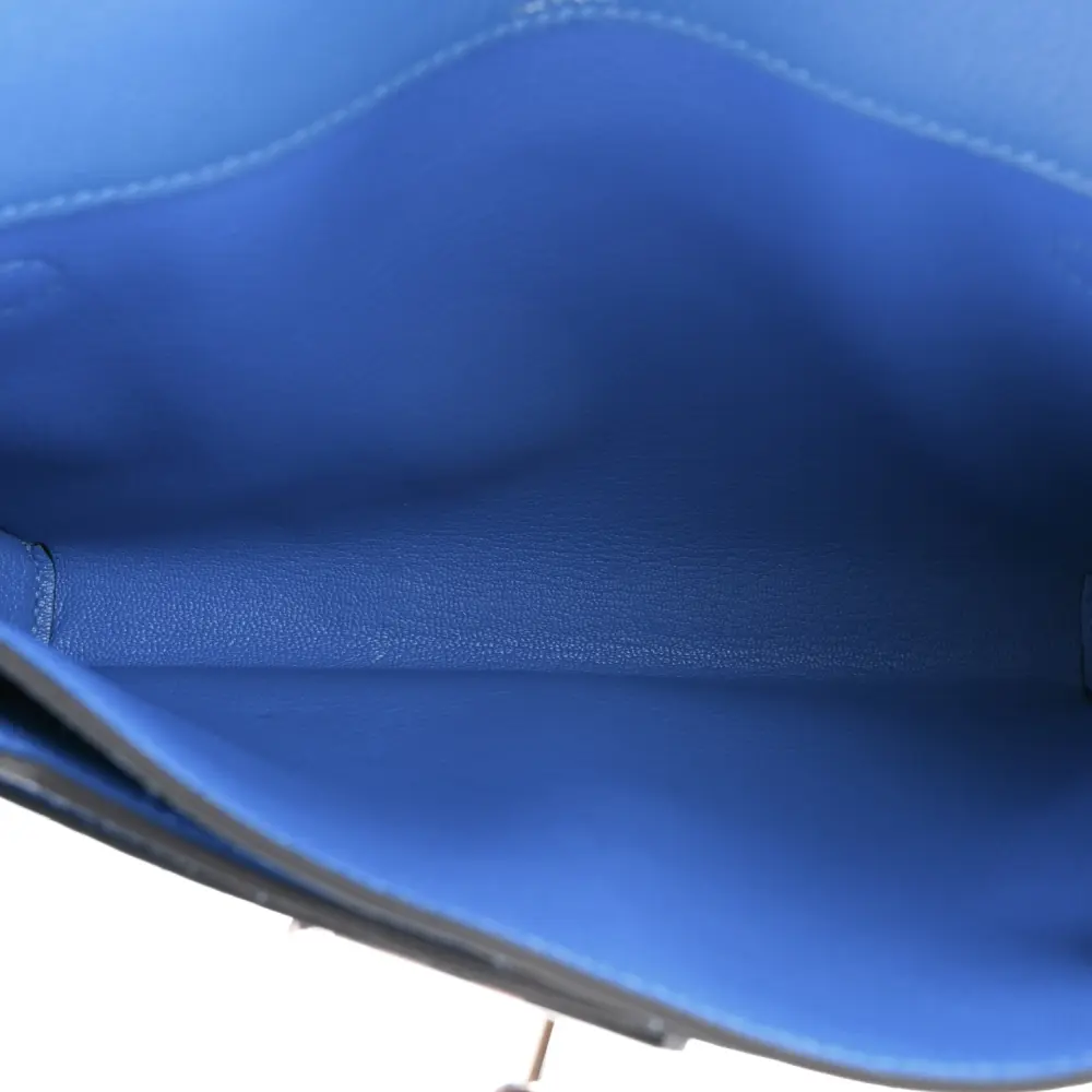 Interior view of the Herme$ Kelly Depeches 25 Pouch with its organised compartment