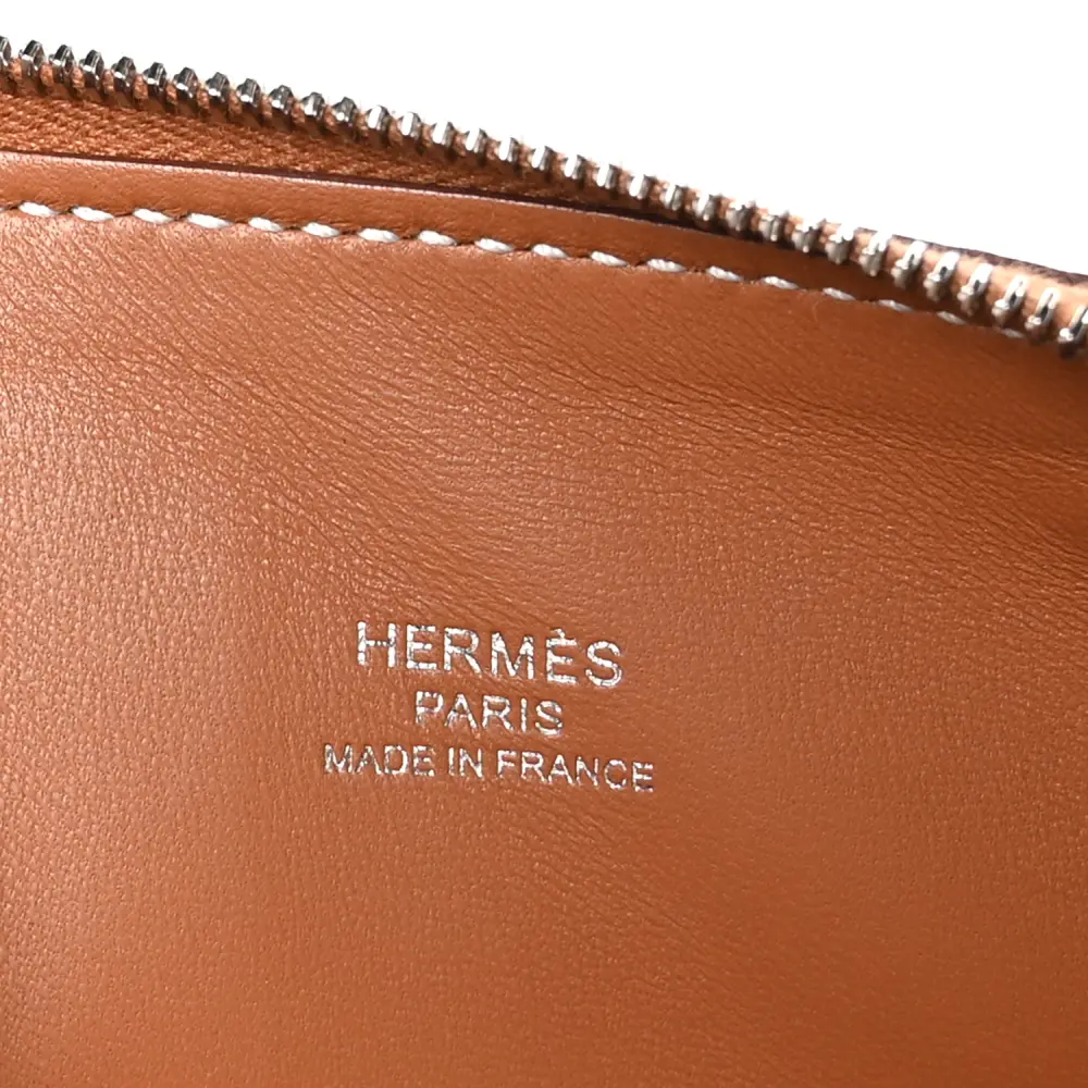 Close-up of the zip closure, gold-tone hardware, and leather detailing on the brown Mini 1923 Bolide