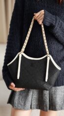 Ch@nel Small Tote Raffia Black High-End Quality ShoulderBag