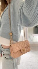 Ch@nel Quilted Mini Flap Beige SuperClone CrossBodyBag