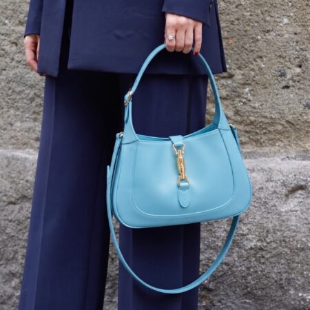 Gucc! Small Jackie 1961 Dusty Azure Replica Handbag