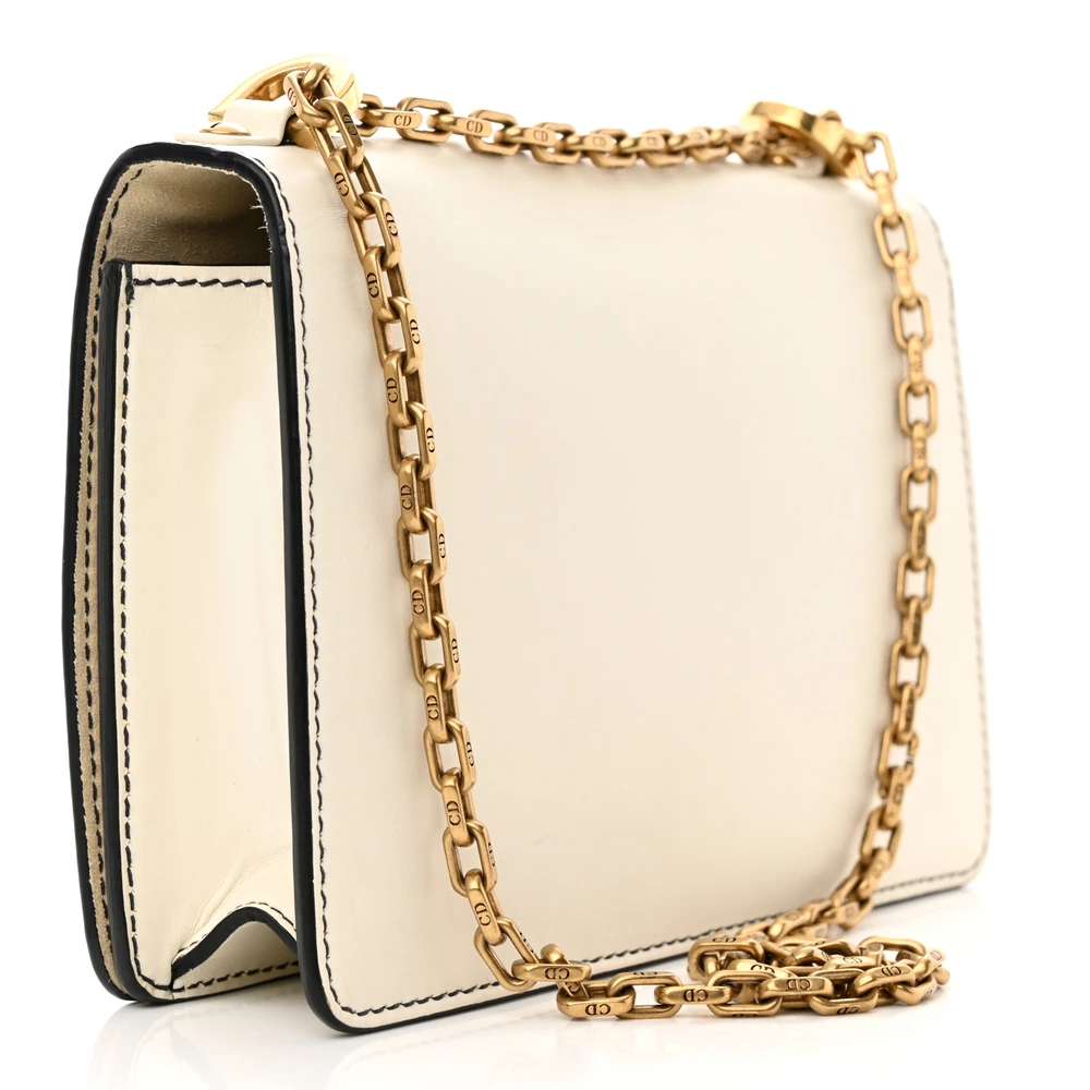 Back view of the off-white D!0r J’Adior Chain Flap Bag with gold-tone J’Adior detailing
