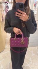 D!0r Medium Lady D-Joy Purple Mirror Quality CrossBody Bag