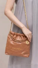 Ch@nel 22 Small Camel Mirror Quality ToteBag