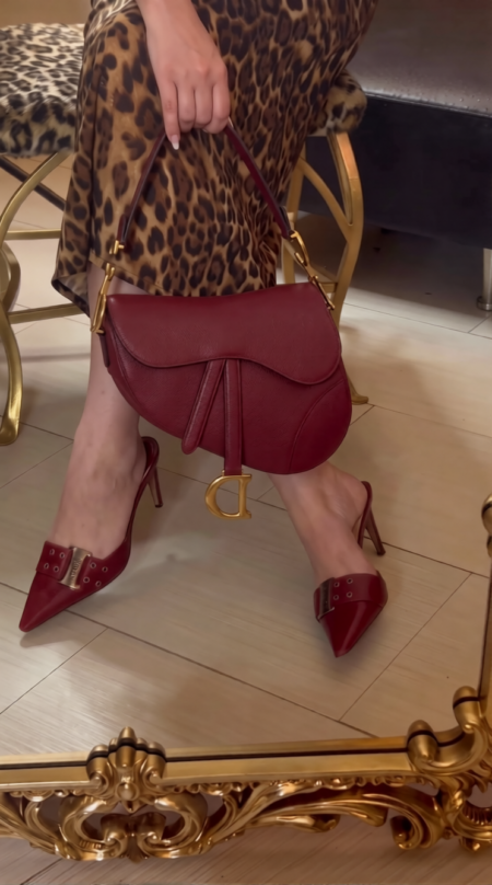 D!0r Saddle Bag Red Mirror Quality HandBag
