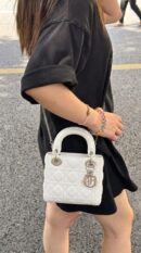 D!0r Mini Lady White Mirror Quality Shoulder Bags